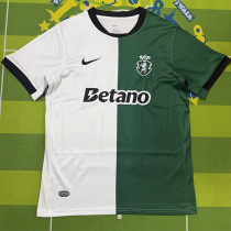 2025-26 Sporting Lisbon White Green Fans Soccer Jersey