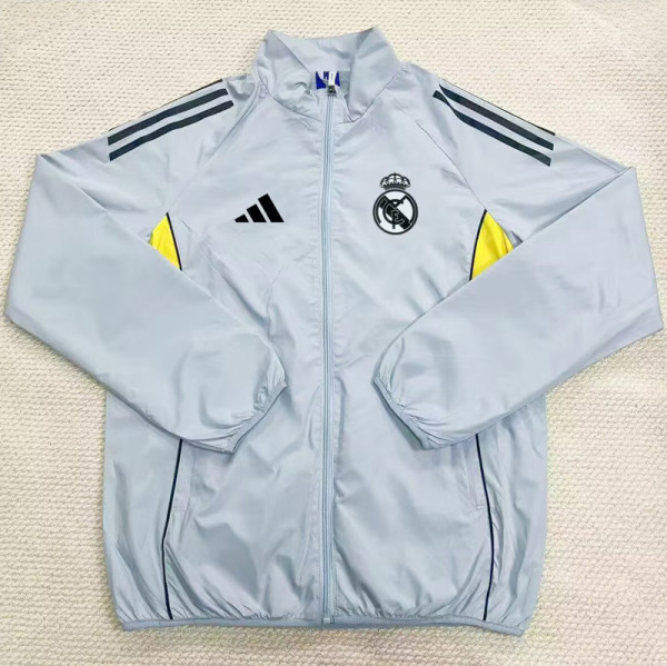 2025-26 RMA Light gray Windbreaker (黑边)