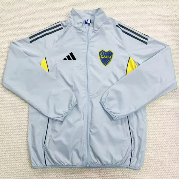 2025-26 Boca Juniors Light gray Windbreaker (黑边)