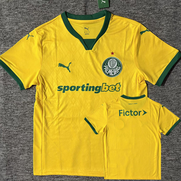 2025-26 Palmeiras Yellow Third Fans Soccer Jersey