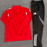 2025-26 Sevilla Red Half Pull Tracksuit (Pants Have Pocket)(半拉链)