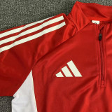 2025-26 Sevilla Red Half Pull Tracksuit (Pants Have Pocket)(半拉链)