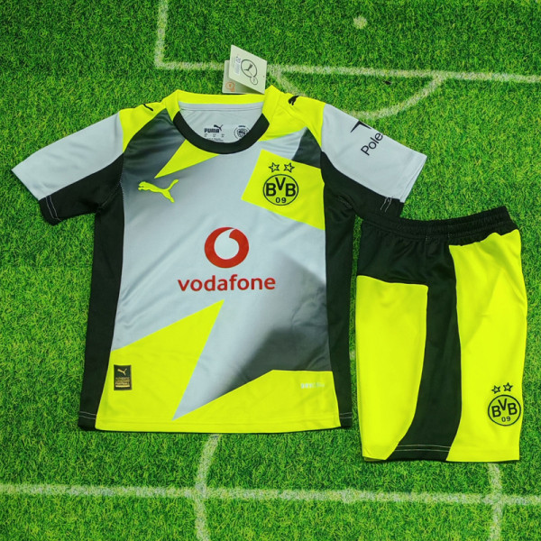 2025-26 Dortmund Away Kids Soccer Jersey