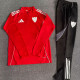 2025-26 Sevilla Red Half Pull Tracksuit (Pants Have Pocket)(半拉链)