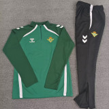 2025-26 Real Betis Green Half Pull Tracksuit (Pants Have Pocket)(半拉链)