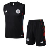 2025-26 Ajax Black Tank top and shorts suit #D25196