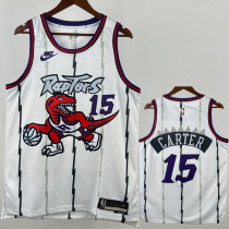 2025-26 Raptors CARTER #15 White Retro Top Quality Hot Pressing NBA Jersey