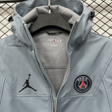 2025-26 PSG Jordan Light blue Outdoor Jackets #L6607软料