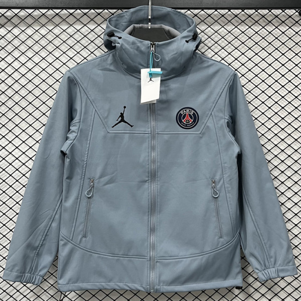 2025-26 PSG Jordan Light blue Outdoor Jackets #L6607软料