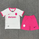 2025-26 Sporting Lisbon White Pink Kids Soccer Jersey