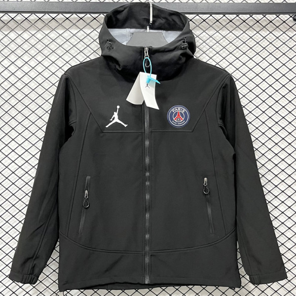 2025-26 PSG Jordan Black Outdoor Jackets #L6607软料