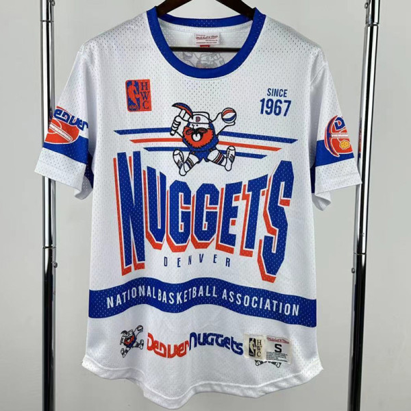 2026 Nuggets White Retro High Quality Casual T-Shirt #MN