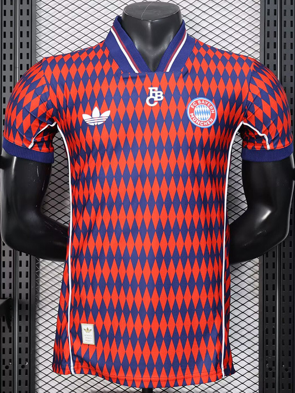 2025-26 Bayern Red Blue Casual Edition Player Version Soccer Jersey