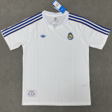 2025-26 RMA White Casual Edition Fans Training Shirts (蓝边)