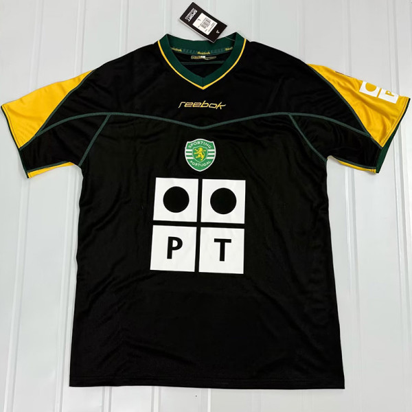 2002-2003 Sporting Lisbon Away Retro Soccer Jersey (黑色)