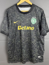 2025-26 Sporting Lisbon Black Training shirts (黄广告)