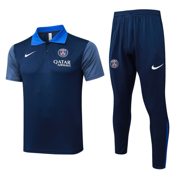 2025-26 PSG Royal blue Short shirts and Long trousers Suit #C2569