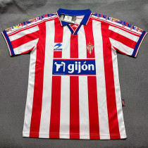 1999-2000 Gijon Home Retro Soccer Jersey (带章)