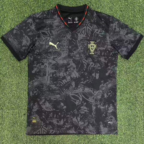 2025-26 Portugal Black Training shirts (V领)