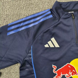 2025-26 Leeds United Black Half Pull Tracksuit (Pants Have Pocket)(半拉链)