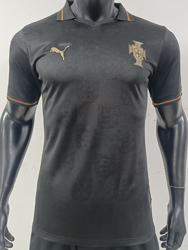 2025-26 Portugal Black Special Edition Player Version Soccer Jersey (有领)