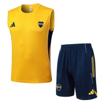 2025-26 Boca Juniors Yellow Tank top and shorts suit #D25214