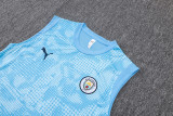 2025-26 Man City Light blue Tank top and shorts suit #D25216