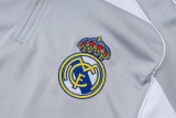 2025-26 RMA Grey white Half Pull Tracksuit #B25114(半拉链)