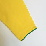 2004 Brazil Home Long Sleeve Retro Soccer Jersey (长袖)