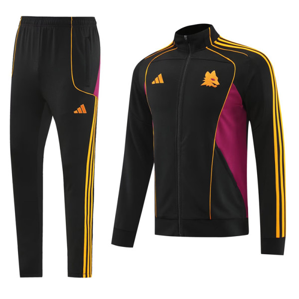 2025-26 Roma Black Jacket Tracksuit #07