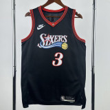 2025-26 76ERS IVERSON #3 Black Top Quality Hot Pressing NBA Jersey (V领)