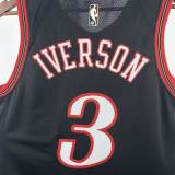 2025-26 76ERS IVERSON #3 Black Top Quality Hot Pressing NBA Jersey (V领)