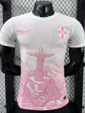 2025-26 Brazil Pink White Special Edition Player Version Soccer Jersey