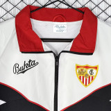 1992-1993 Sevilla White Black Retro Windbreaker