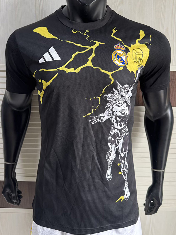 2025-26 RMA Black Joint Edition Player Version Training Shirts (漫威)
