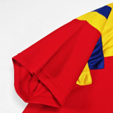1990 Colombia Away Red Retro Soccer Jersey
