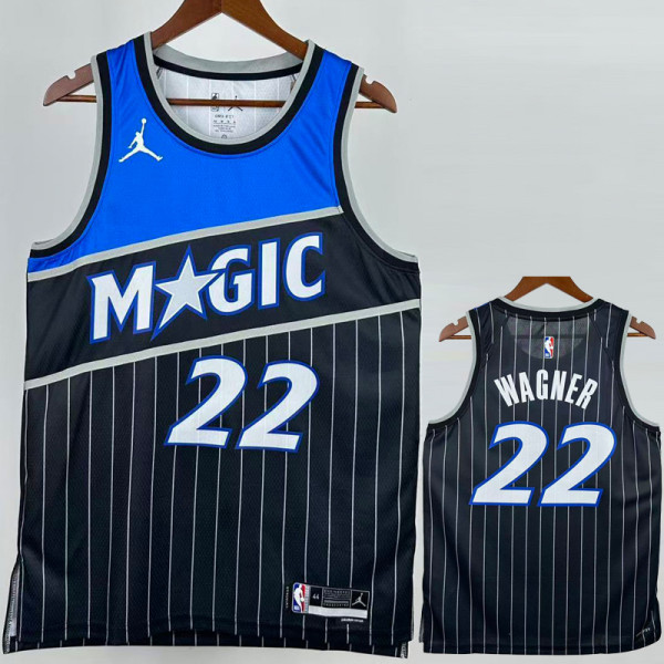 2025-26 Magic WAGNER #22 Black Top Quality Hot Pressing NBA Jersey (Trapeze Edition) 飞人版