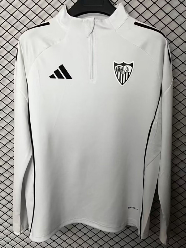 2025-26 Sevilla White Half Pull Sportswear Top #半拉上衣