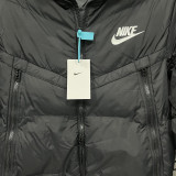 2025-26 CV001 NK Black Hooded Cotton Coat #棉衣