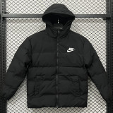 2025-26 XD9901 NK Black Hooded Cotton Coat #棉衣