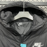 2025-26 CV001 NK Black Hooded Cotton Coat #棉衣