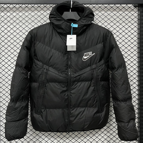 2025-26 CV003 NK Black Hooded Cotton Coat #棉衣