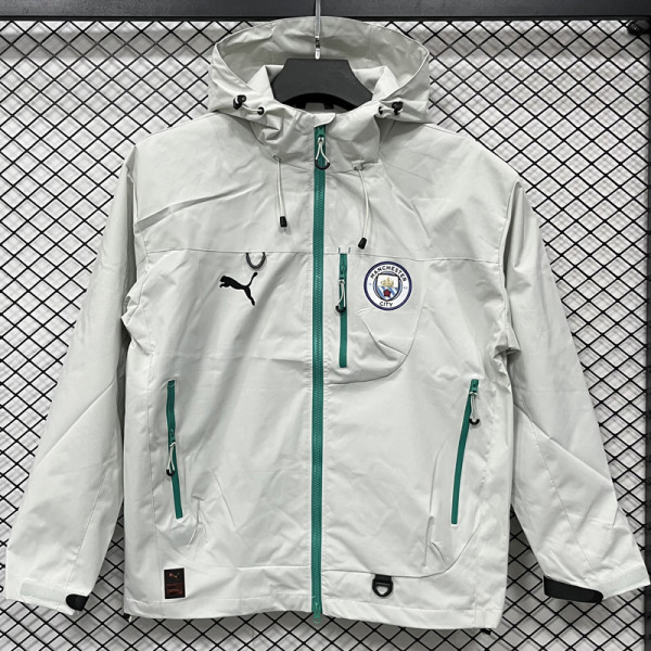2025-26 Man City Gray Outdoor Jackets #Y017冲锋衣