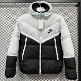 2025-26 CV001 NK White Black Hooded Cotton Coat #棉衣