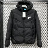 2025-26 CV001 NK Black Hooded Cotton Coat #棉衣