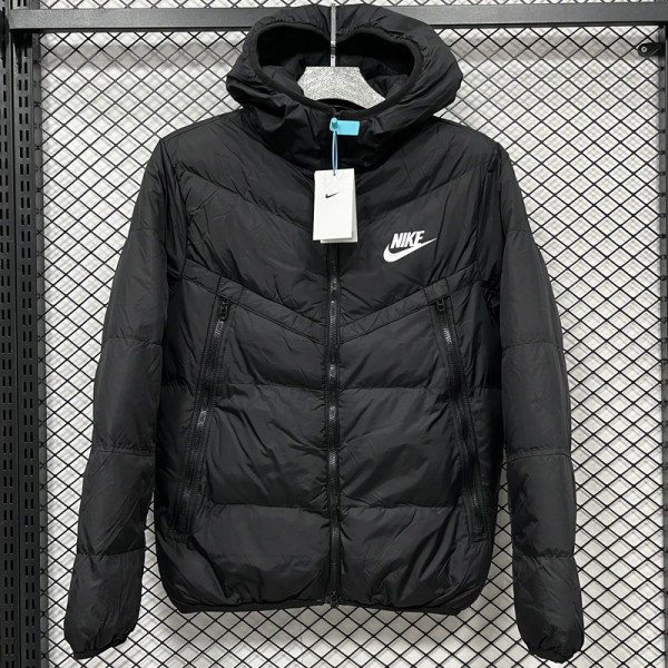 2025-26 CV001 NK Black Hooded Cotton Coat #棉衣