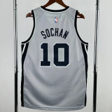 2025-26 SA Spurs SOCHAN #10 Grey Top Quality Hot Pressing NBA Jersey