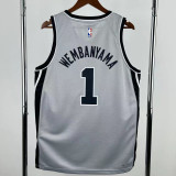 2025-26 SA Spurs WEMBANYAMA #1 Grey Top Quality Hot Pressing NBA Jersey