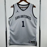 2025-26 SA Spurs WEMBANYAMA #1 Grey Top Quality Hot Pressing NBA Jersey