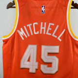 2025-26 Cleveland Cavaliers MITCHELL #45 Orange City Edition Top Quality Hot Pressing NBA Jersey